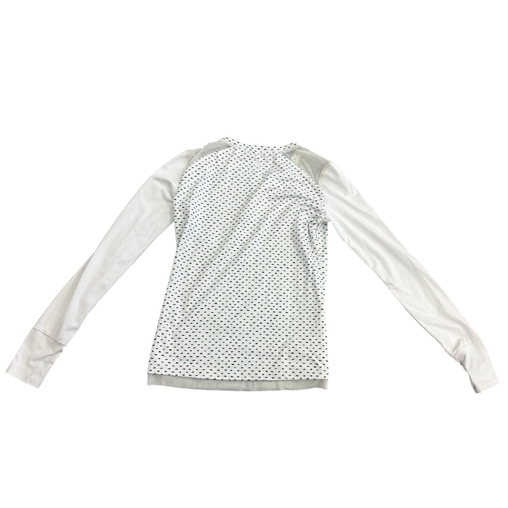 Oiselle White Polka Dot Long Sleeve Mesh Running Shirt Size 4 - Picture 3 of 8